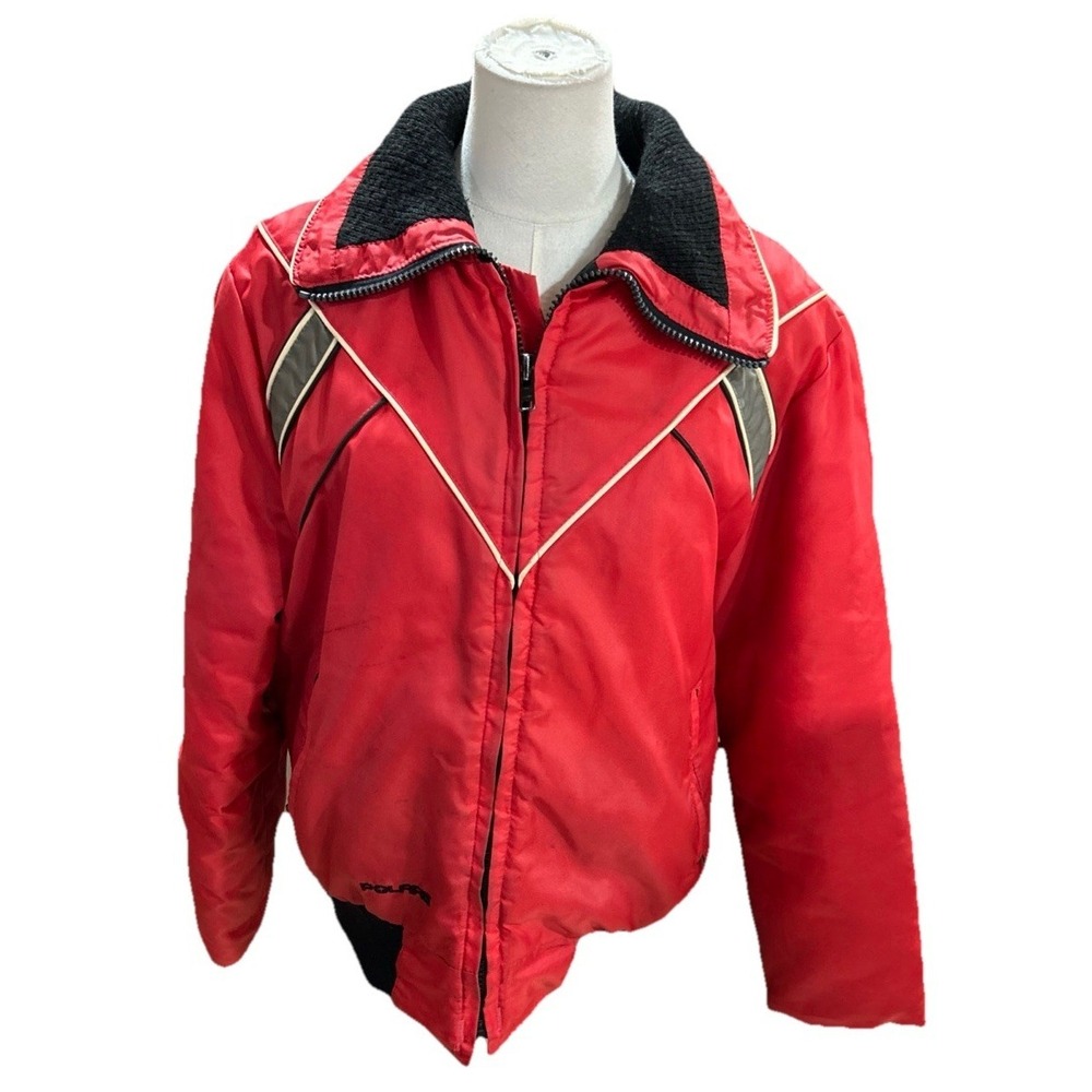 polaris vintage jacket Womens Large Red Ski Snowboarding Snowmobile